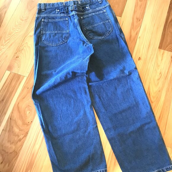 North West Blue Cinch-Back Jeans, Vintage 80s High Waisted Blue Jeans, Size 16 - Picture 7 of 10